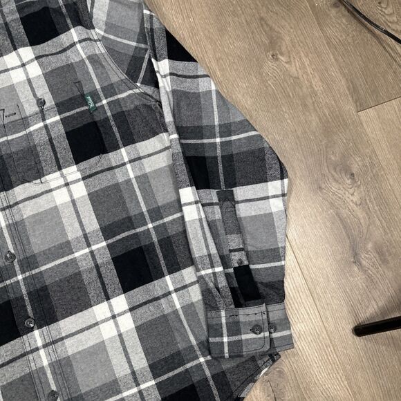 Woolrich Flannel Shirt Mens Large Black White Long Sleeved Button Up - Picture 3 of 6
